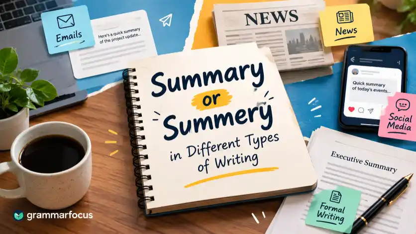 Summary or Summery in Different Types of Writing